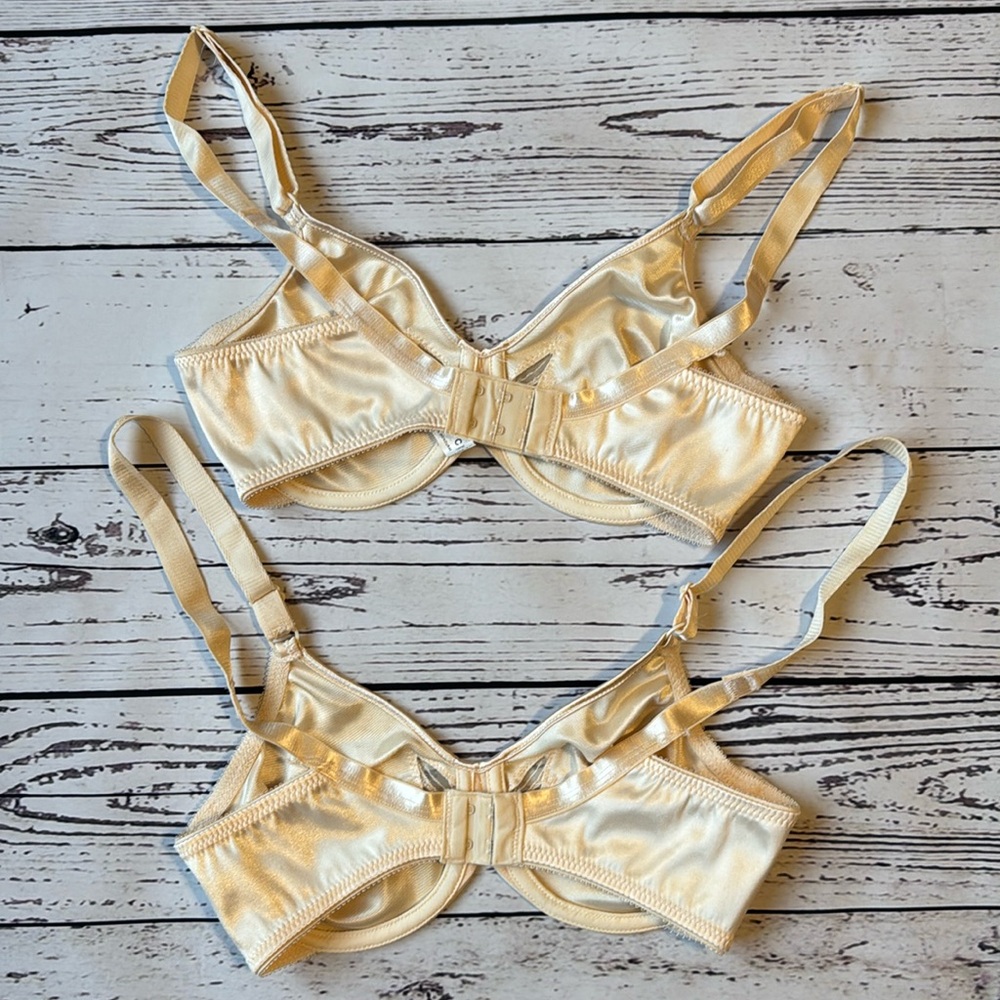 RARE Bali Minimizer 3364 Butterfly Detail Bra Light Beige 34C NWT- Lot of 2 - Picture 4 of 13